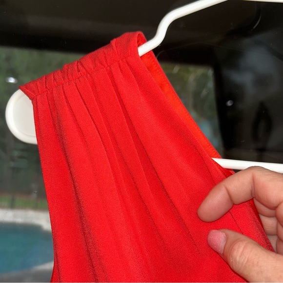 NWT Bebe Red One Shoulder Jumpsuit Asymmetrical Neckline Pocket XXS - Picture 7 of 14